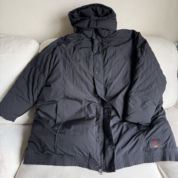 Jordan Essential Loose Fit Down Fill Puffer Jacket Black Womens 3XL New - Picture 1 of 11
